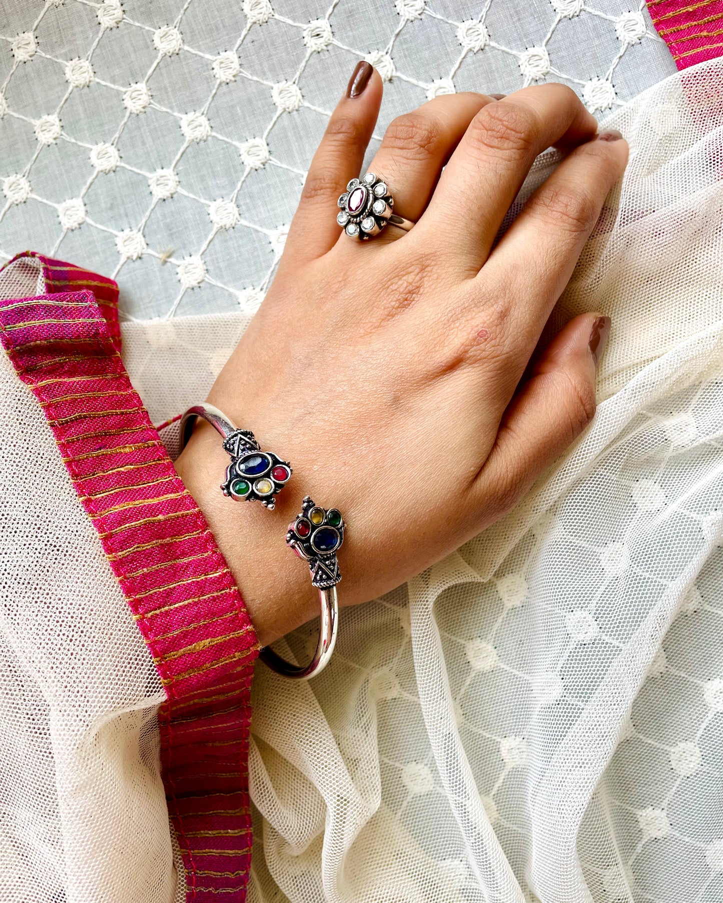 Nirjharī | Oxidised Artisanal Kada | Free Size