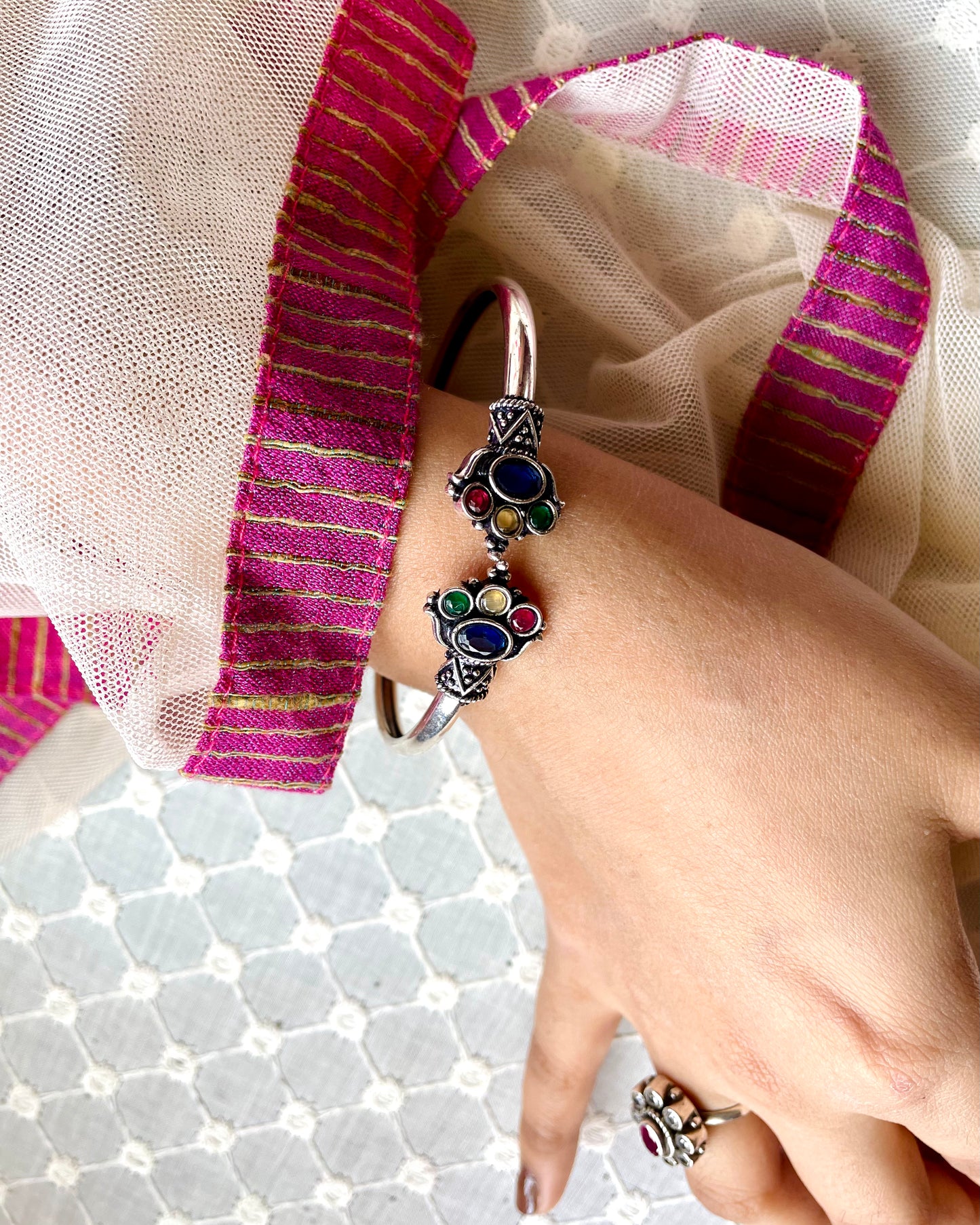 Nirjharī | Oxidised Artisanal Kada | Free Size