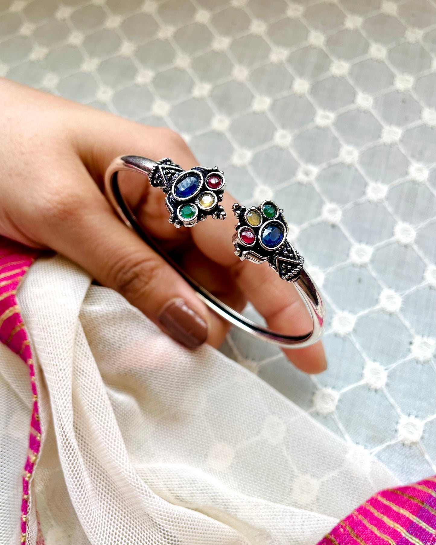 Nirjharī | Oxidised Artisanal Kada | Free Size