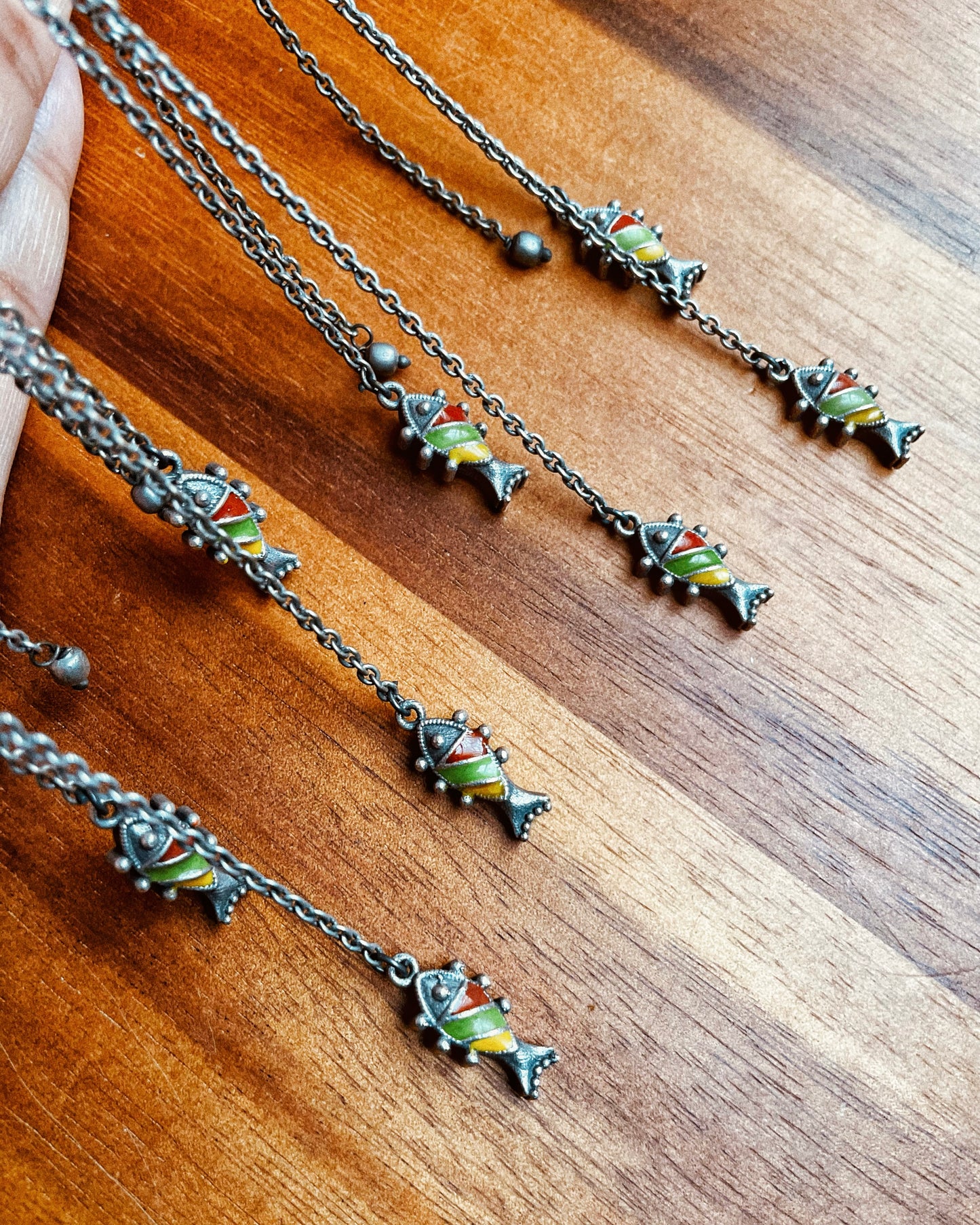 जलनर्तकी | Silver-Plated Meenakari Statement Drops