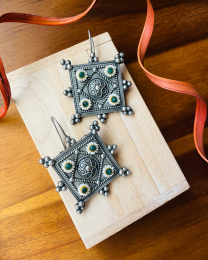 Anokhi | Silver Plated Kundan Statement Earrings