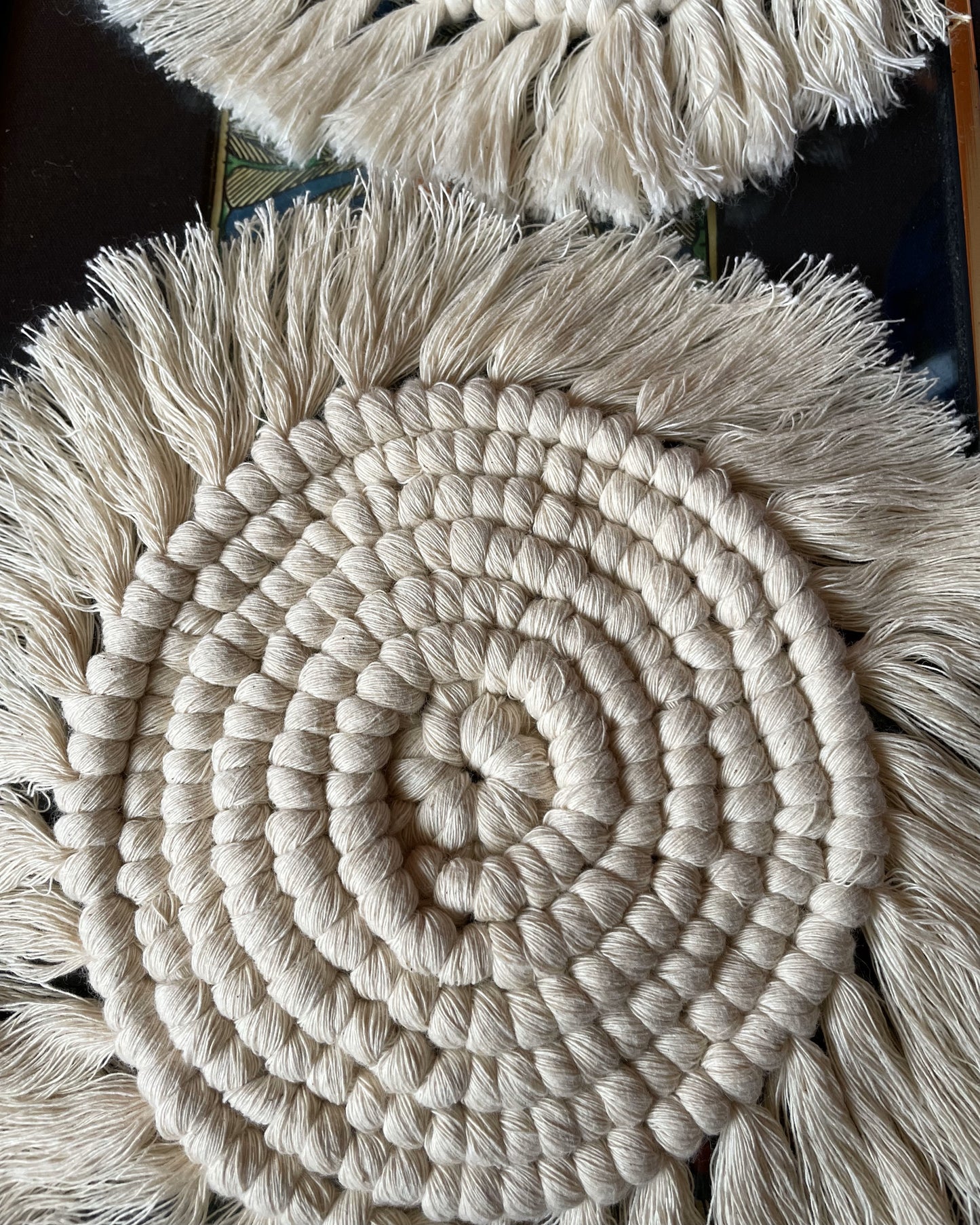 Antara Off-White Macrame Round Coasters (Set of 2)