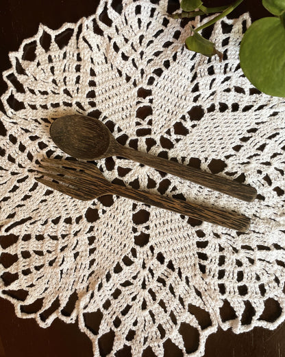 Pure White Vajra Handwoven Crochet Placement Mat