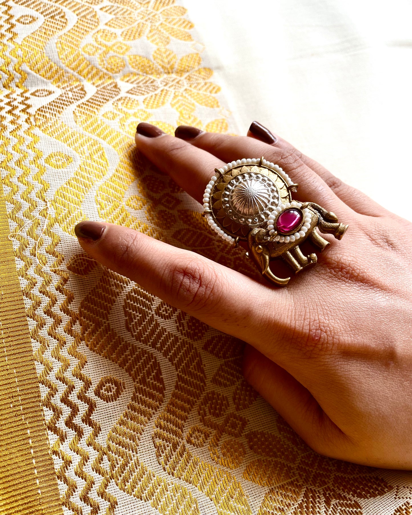 Airavata | Dual Tone Statement Ring | Antiques