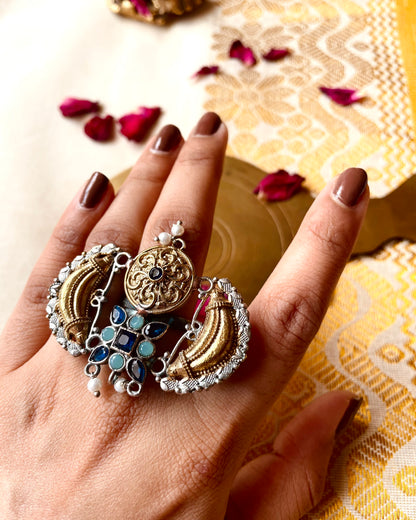 Pavizham | Dual Tone Statement Ring