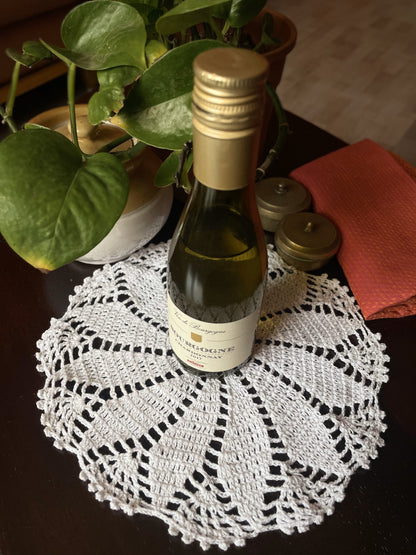 Pure White Mandala Crochet Placement Mat