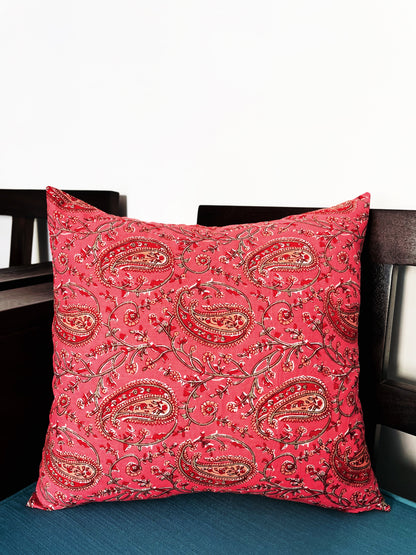 Seafoam Paisley Whispers | Pure Cotton Block Printed Cushion Covers Set of 2