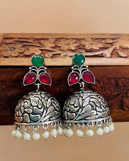 Taraka Multicolour Stone Jhumkas