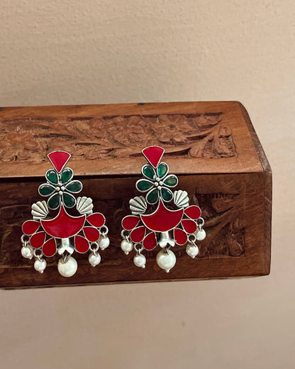 Varnamayi Meenakari Handpainted Studs