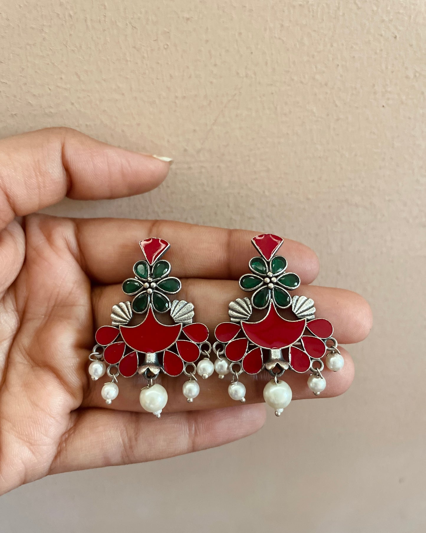 Varnamayi Meenakari Handpainted Studs