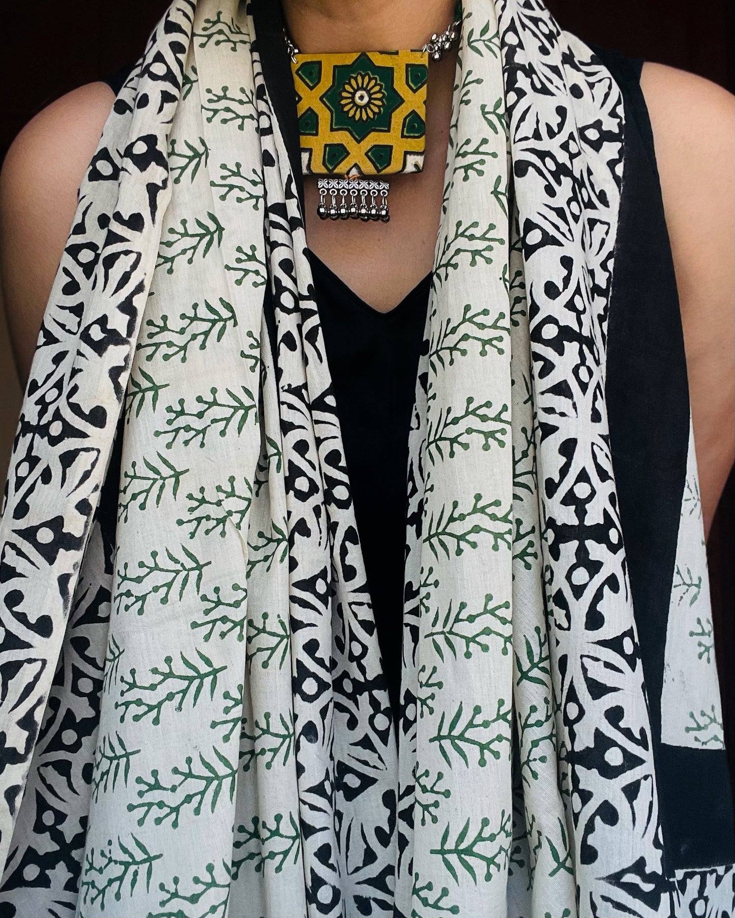 Kala Kaashi | Handblock Printed Dupatta