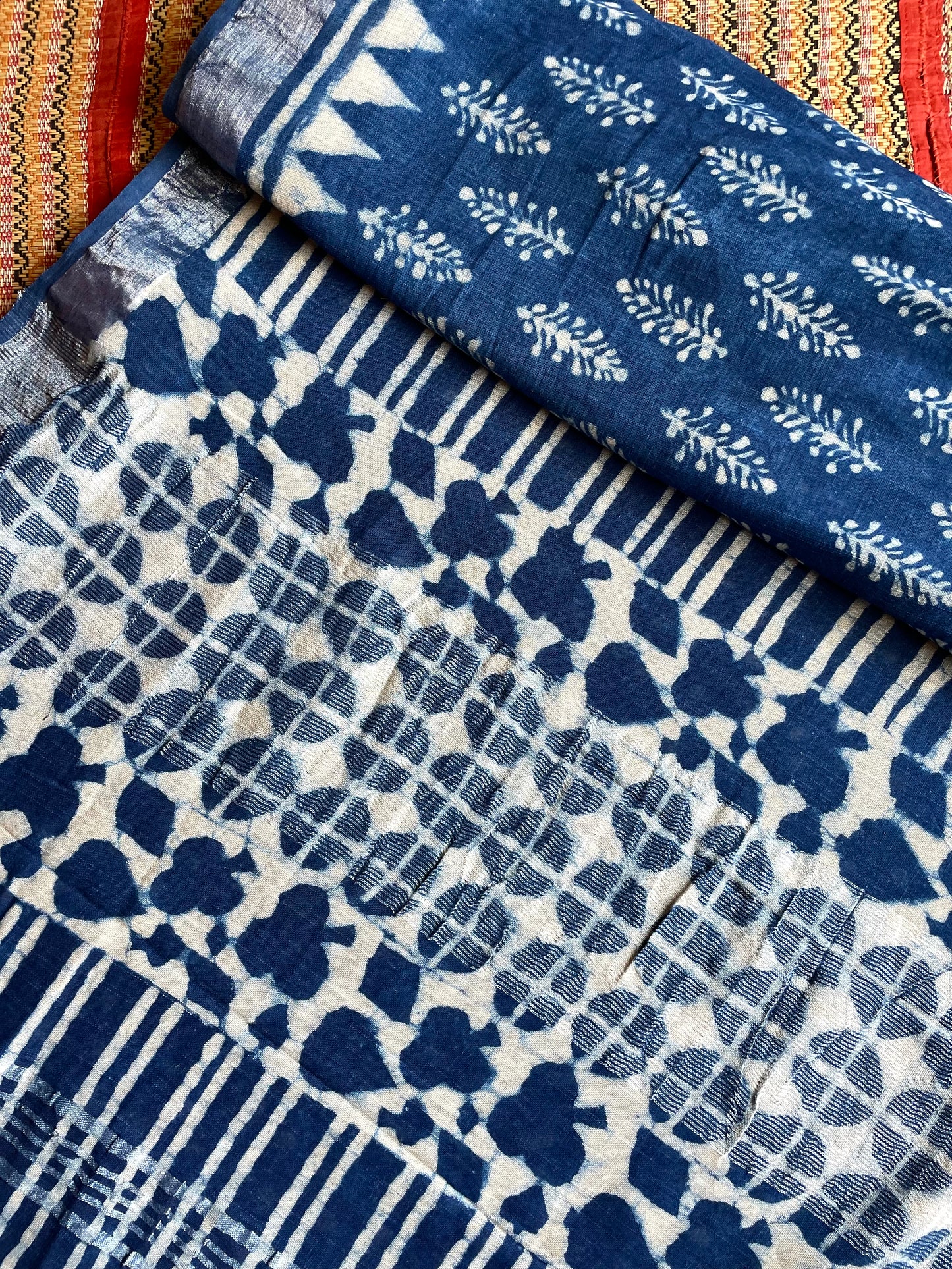 AMALA | Pure Hand-block Printed Linen Saree