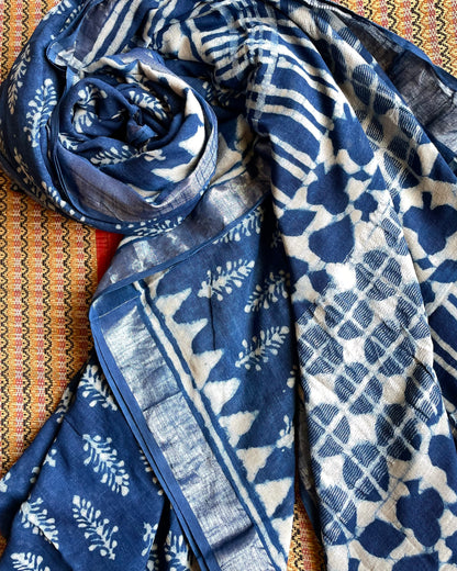 AMALA | Pure Hand-block Printed Linen Saree