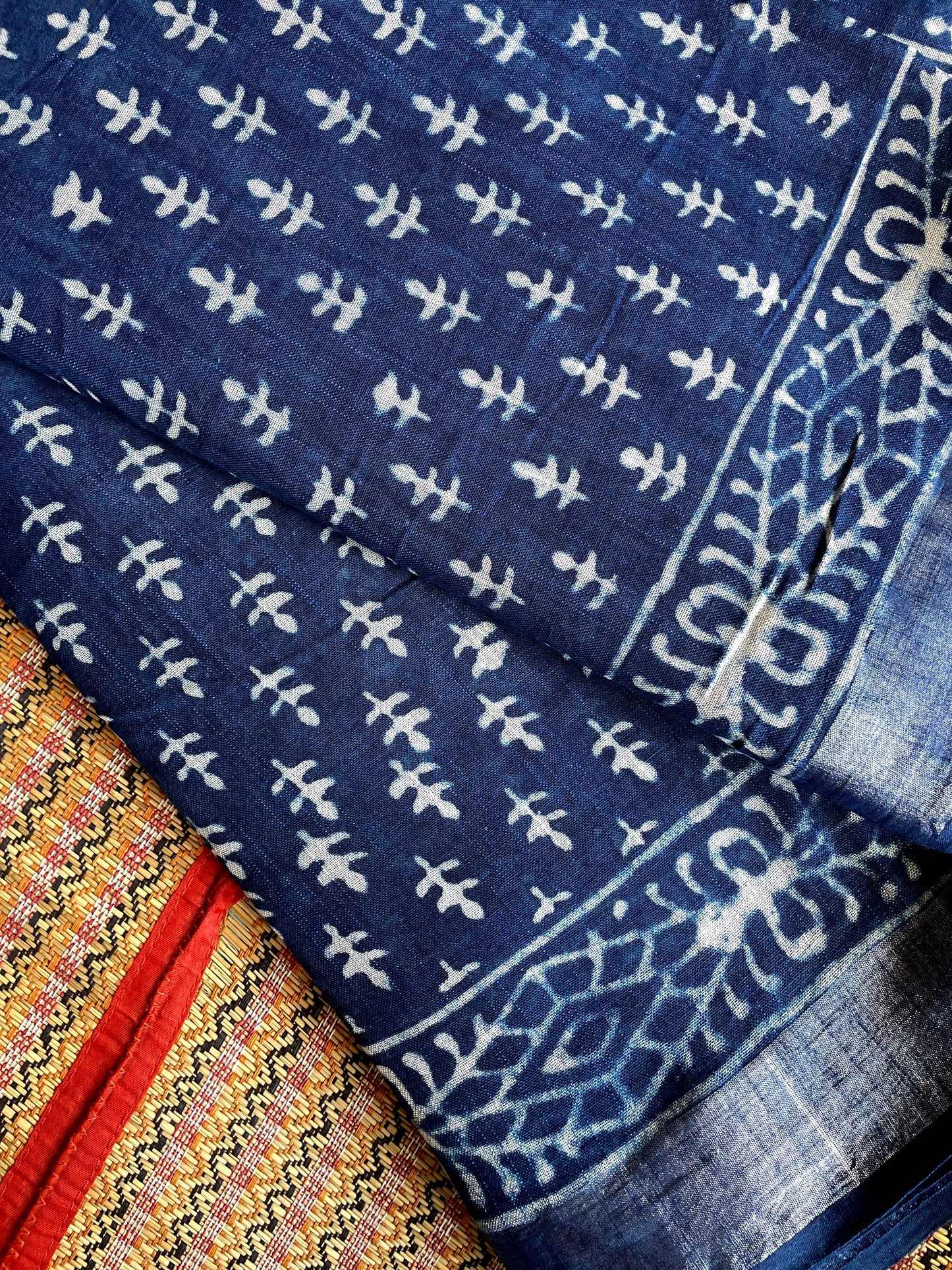 DHWANI | Pure Hand-block Printed Linen Saree