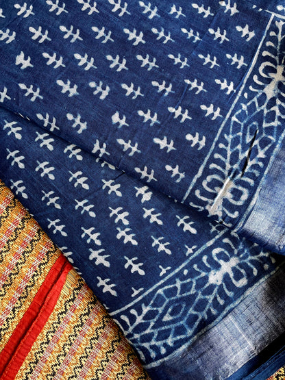 DHWANI | Pure Hand-block Printed Linen Saree