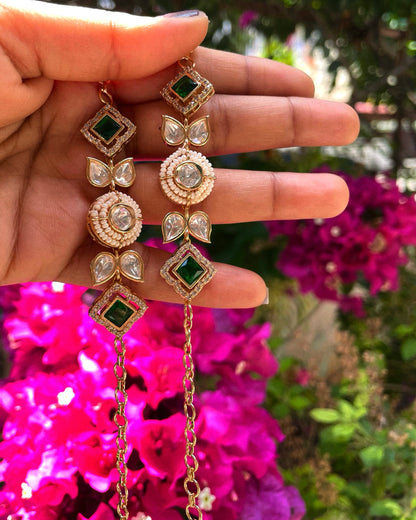 Aurum Leaf | Delicate Kundan Statement Bracelet