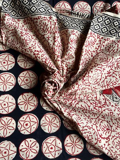 TARA | Pure Hand-block Printed Mul Cotton Saree