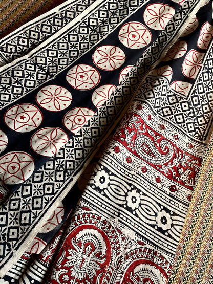 TARA | Pure Hand-block Printed Mul Cotton Saree