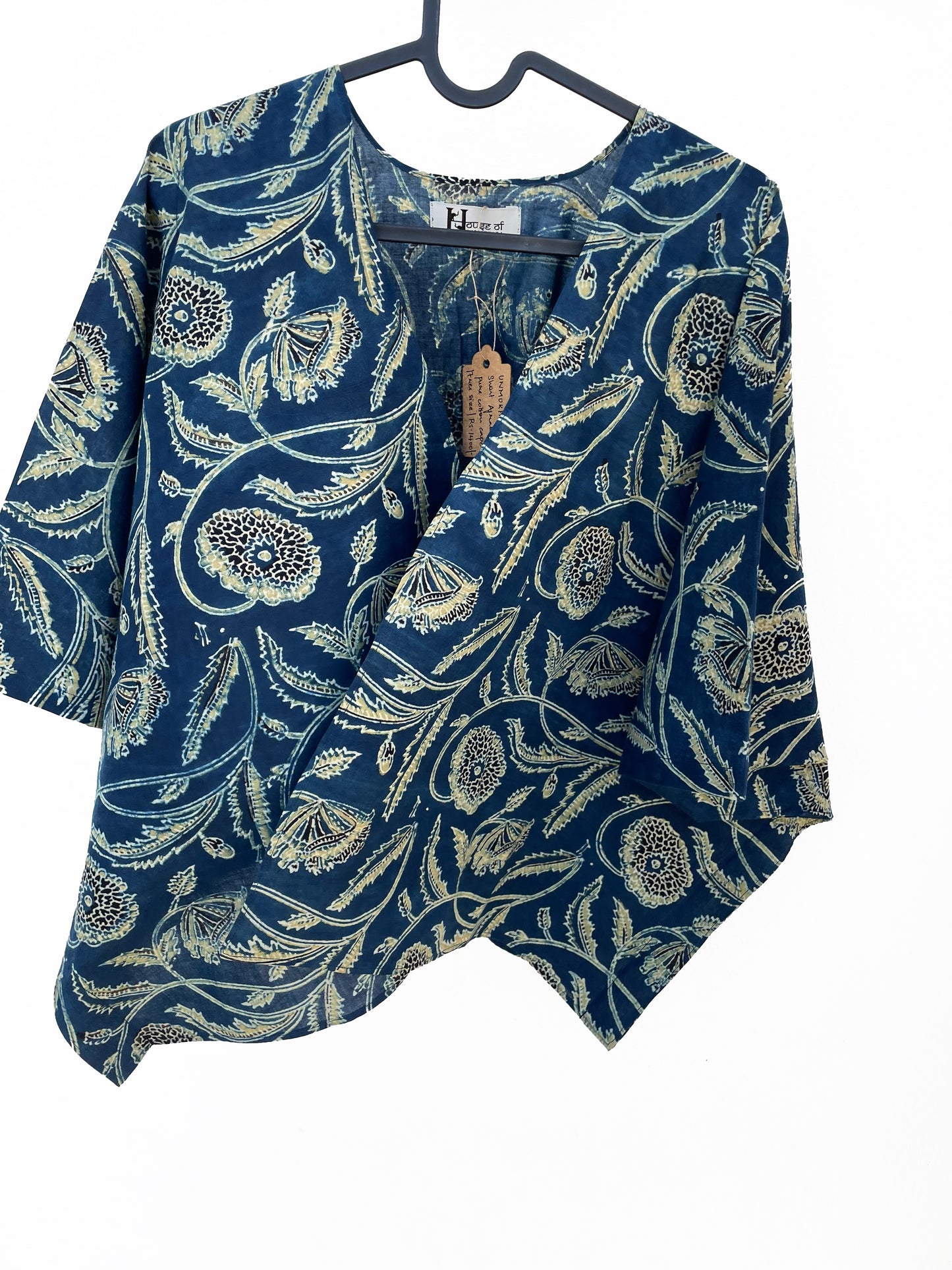 Unmukhi Ajrakh Free Size Mid-Length Cape
