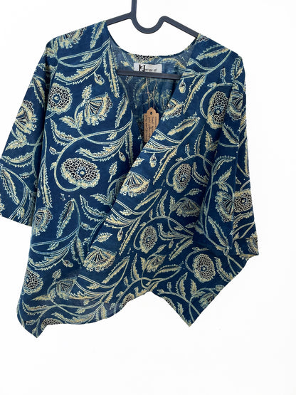 Unmukhi Ajrakh Free Size Mid-Length Cape