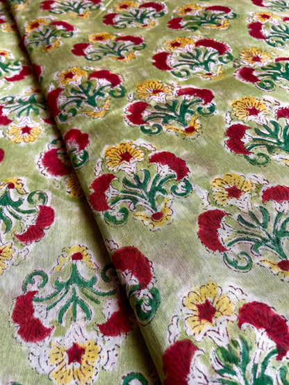 VRIKSHA | Pure Hand-block Printed Chanderi Silk Saree
