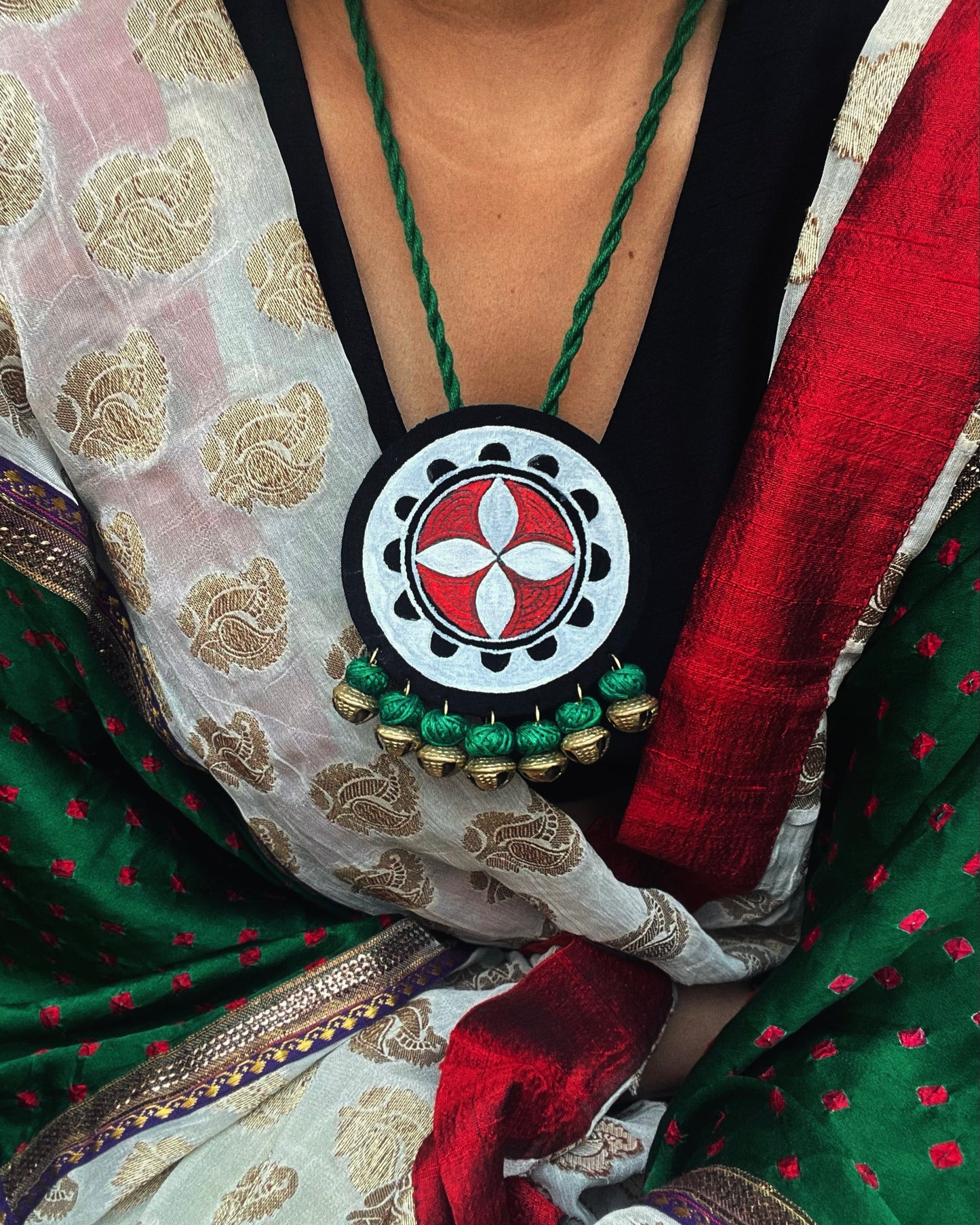 Theyyam Series |Yajna Mandala | Handcrafted Statement Set - Green