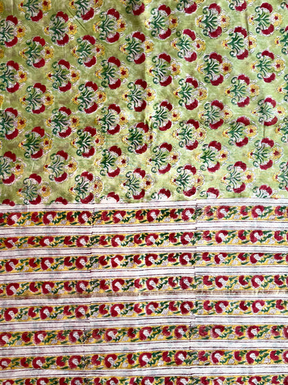 VRIKSHA | Pure Hand-block Printed Chanderi Silk Saree