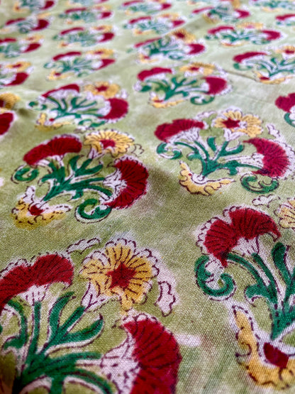 VRIKSHA | Pure Hand-block Printed Chanderi Silk Saree