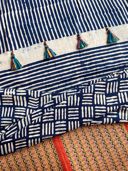 RITHI | Pure Hand-Block Printed Mul Cotton Saree