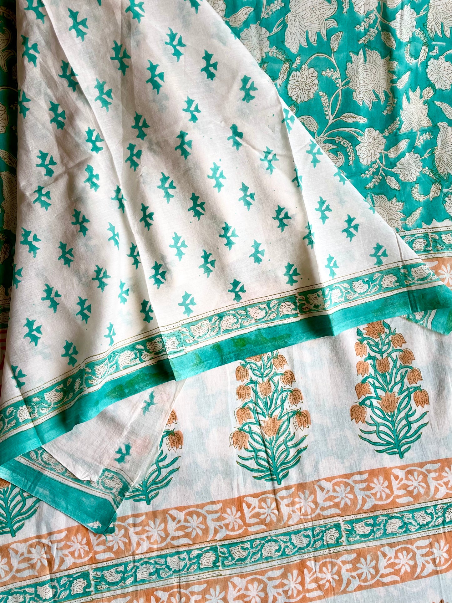 VANYA | Pure Hand-Block Printed Mul Cotton Saree