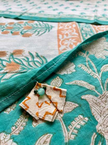 VANYA | Pure Hand-Block Printed Mul Cotton Saree