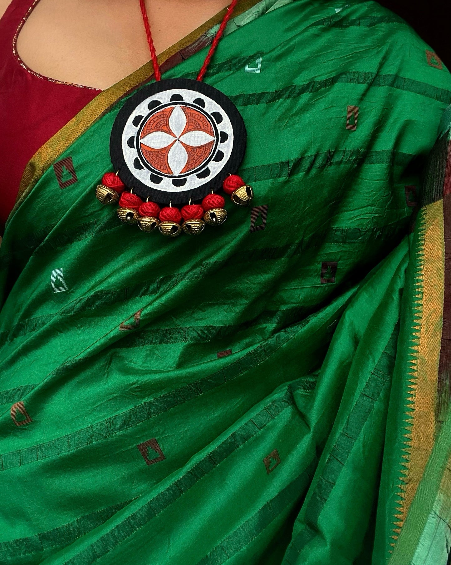 Theyyam Series |Yajna Mandala | Handcrafted Statement Set - Red