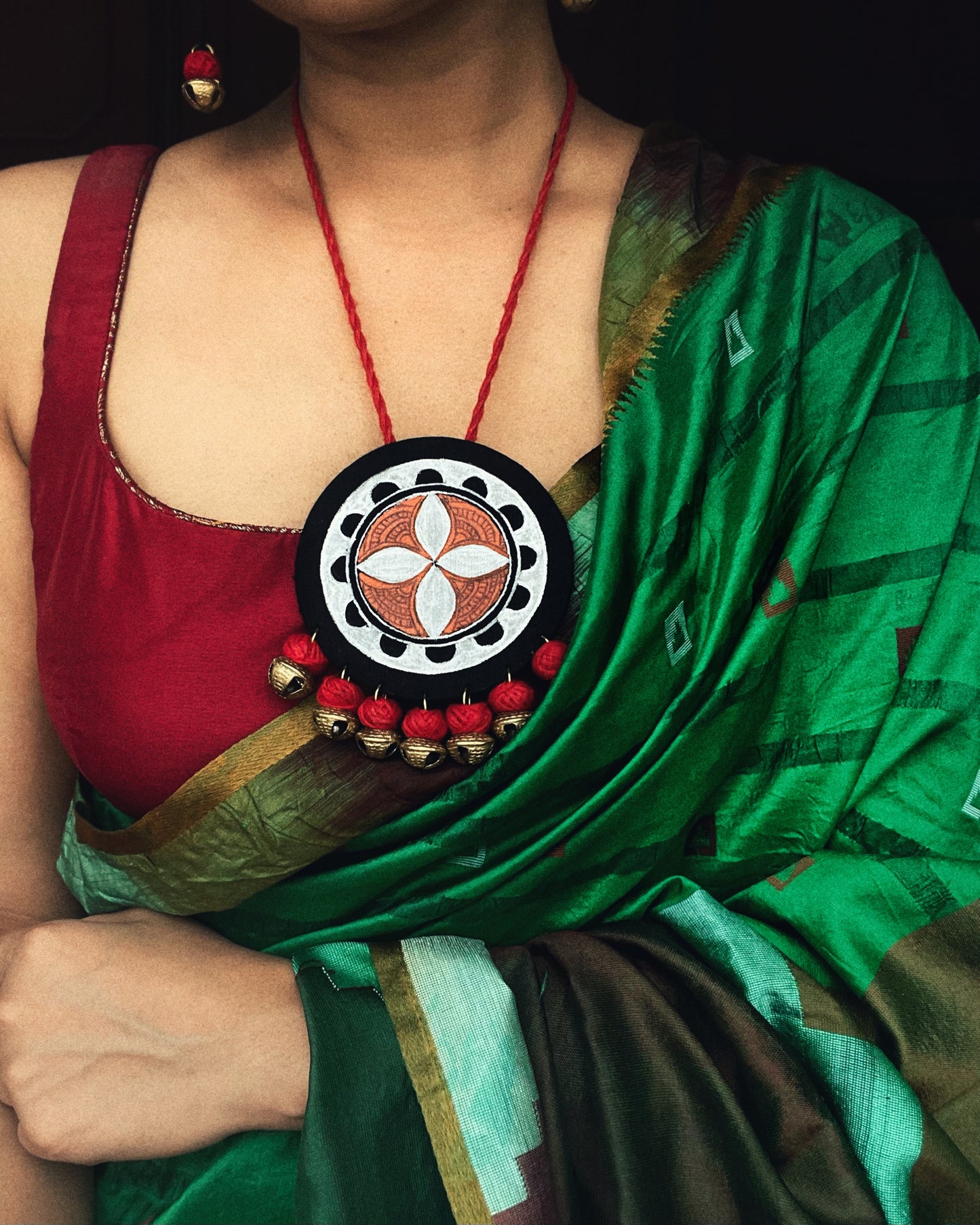 Theyyam Series |Yajna Mandala | Handcrafted Statement Set - Red