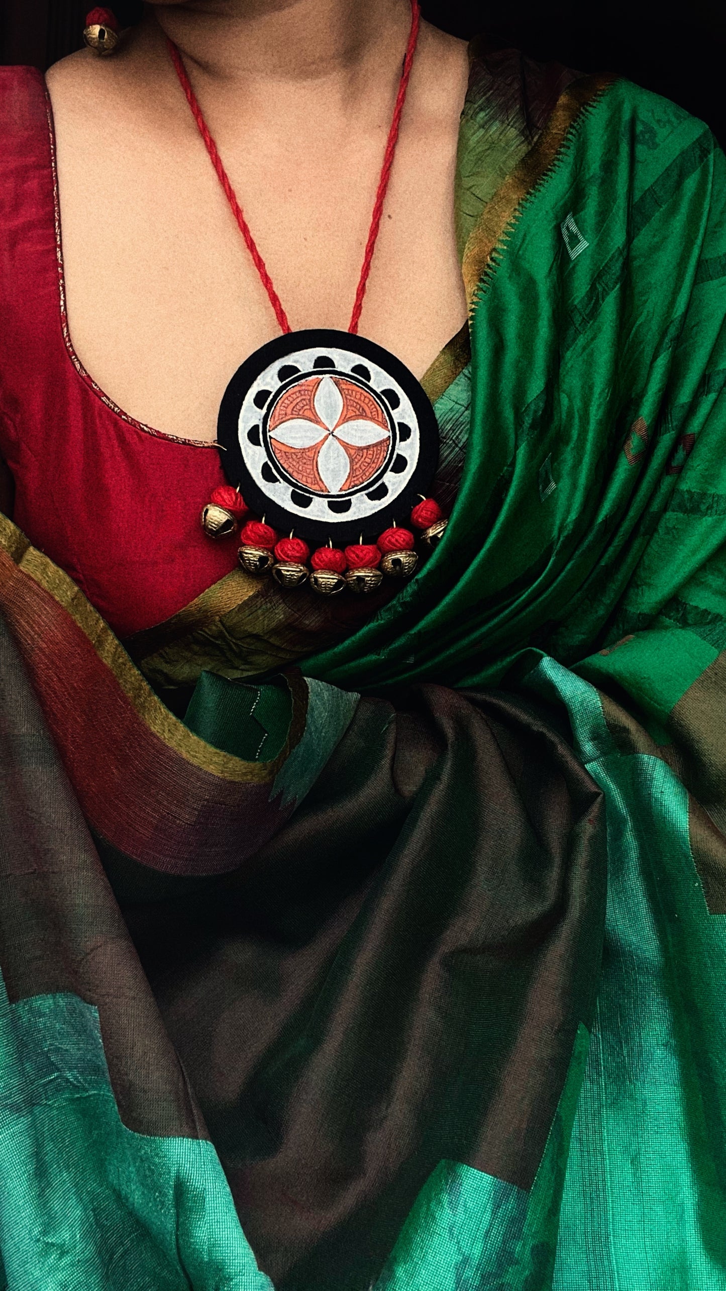 Theyyam Series |Yajna Mandala | Handcrafted Statement Set - Red