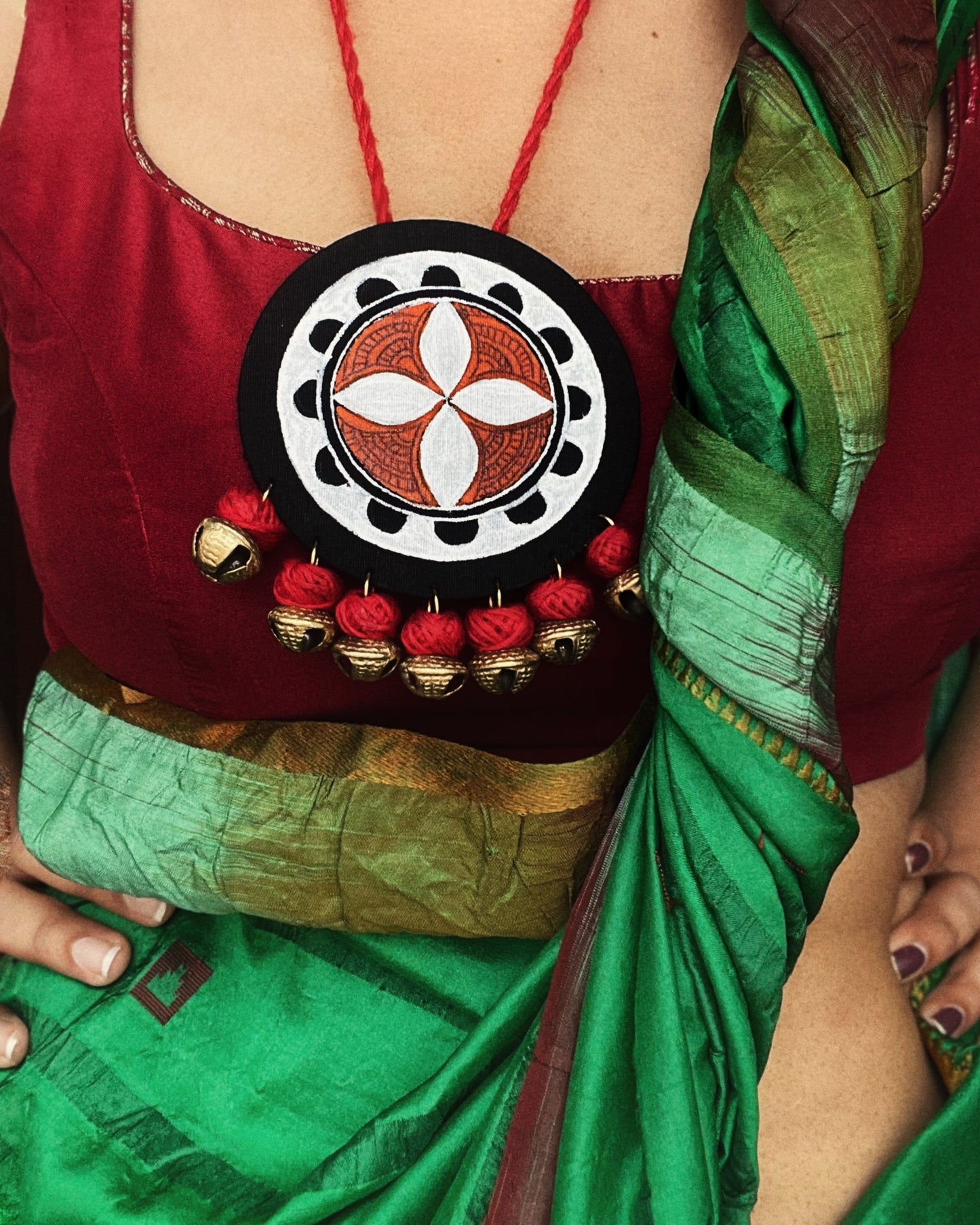 Theyyam Series |Yajna Mandala | Handcrafted Statement Set - Red