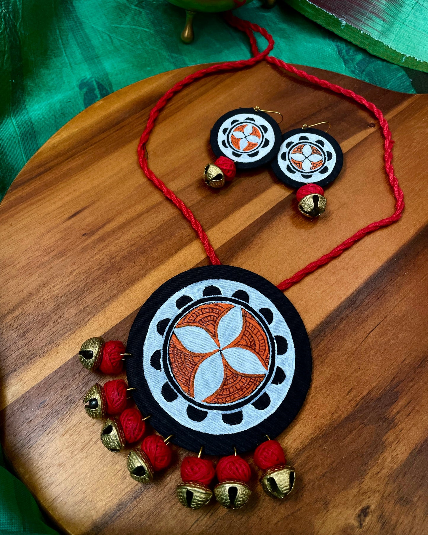Theyyam Series |Yajna Mandala | Handcrafted Statement Set - Red