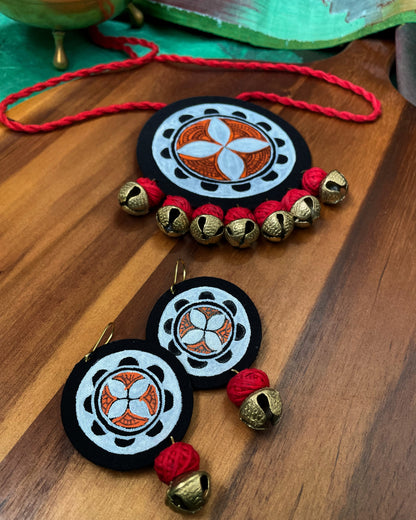 Theyyam Series |Yajna Mandala | Handcrafted Statement Set - Red