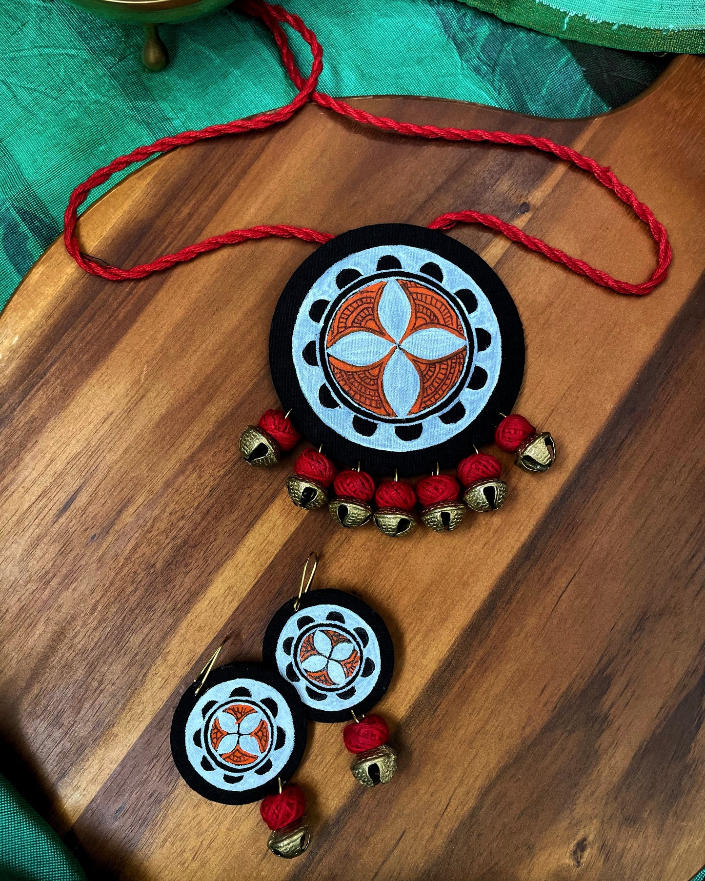 Theyyam Series |Yajna Mandala | Handcrafted Statement Set - Red
