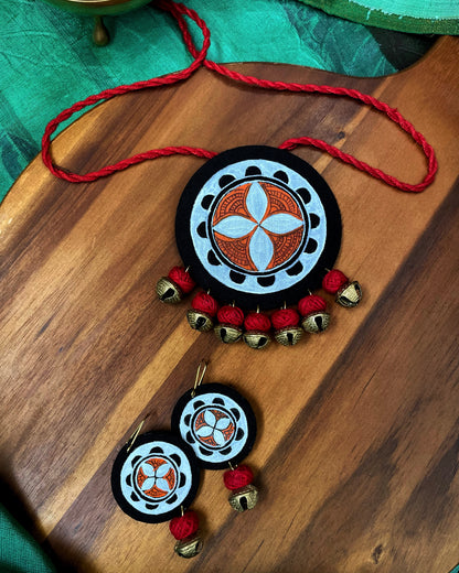 Theyyam Series |Yajna Mandala | Handcrafted Statement Set - Red