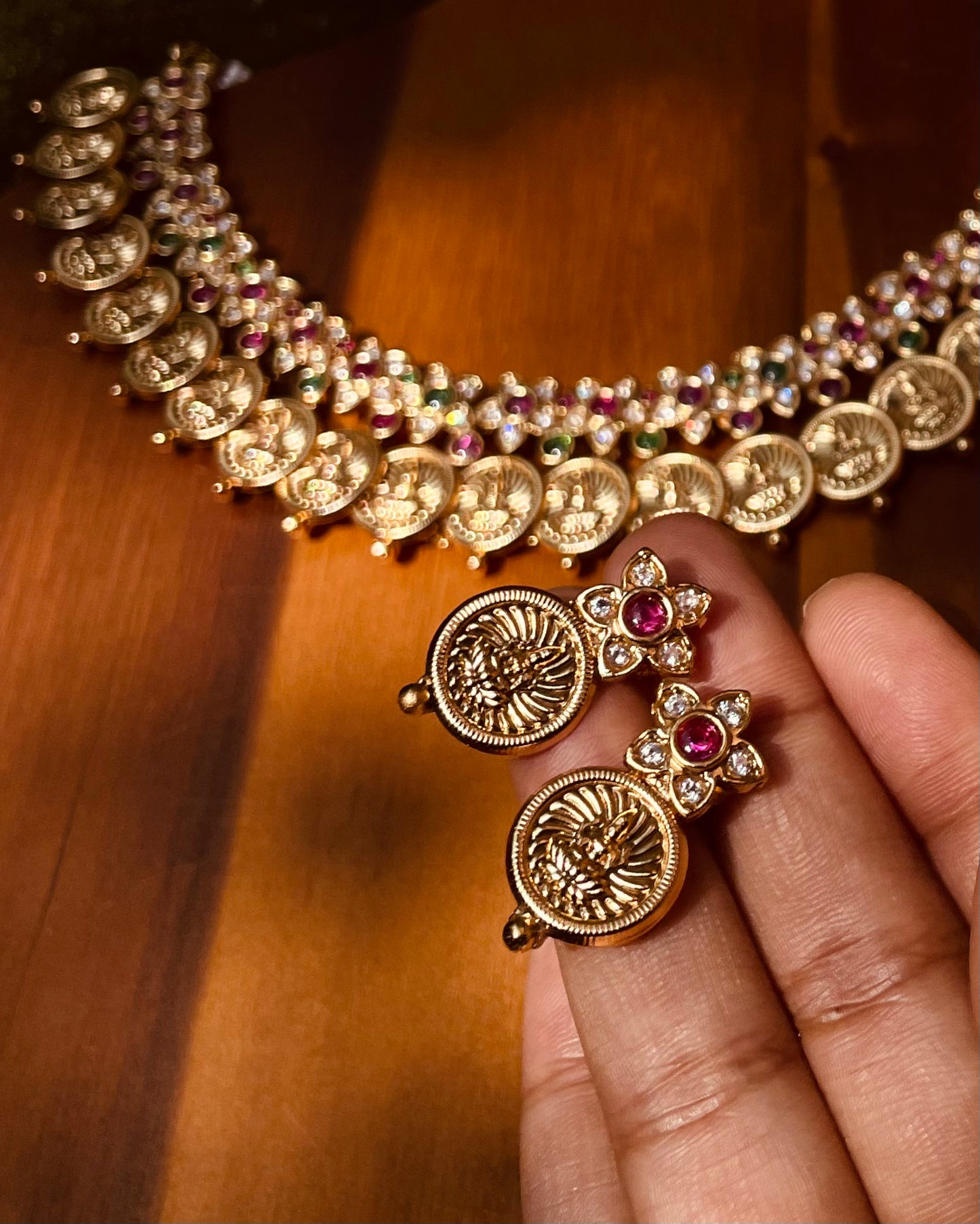 Coins of Heritage | Antique Kaashu Maala with Rich Stonework | Edit त्रिकाय