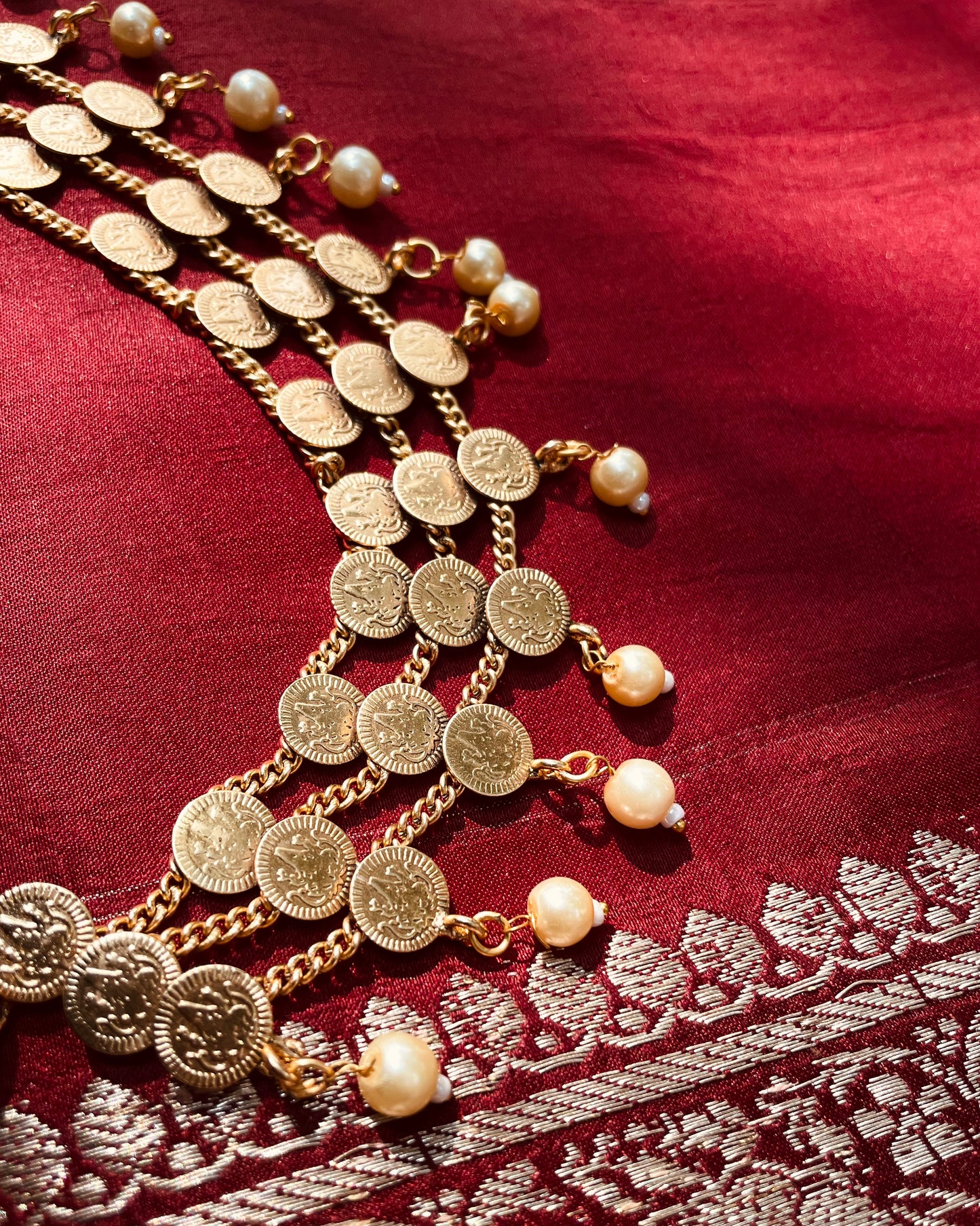 Thaliyar Kaashu | Antique Kaashu Maala with Pearls | Edit त्रिकाय