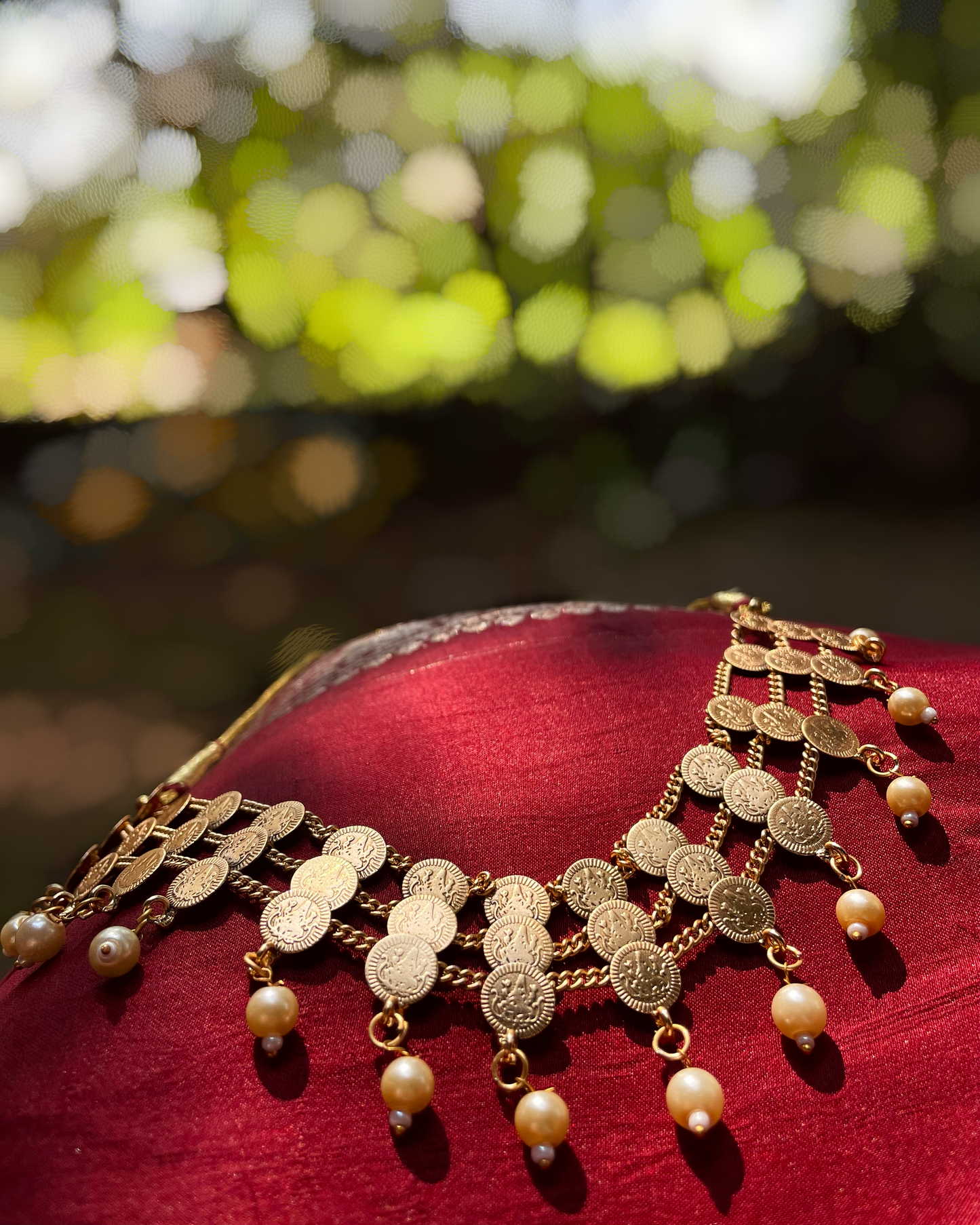 Thaliyar Kaashu | Antique Kaashu Maala with Pearls | Edit त्रिकाय