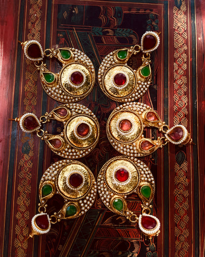 Ardha-Chandra | Antique Gold-Plated Earrings | Edit त्रिकाय