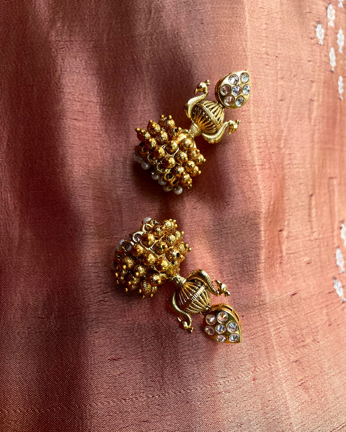 Koodaram | Antique Gold-Plated Jhumki | Edit त्रिकाय