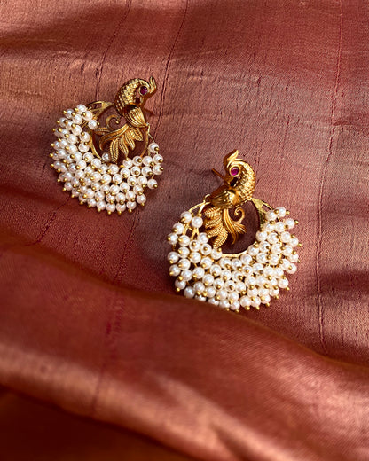 Mayura Jaalam | Antique Gold-Plated Earrings | Edit त्रिकाय