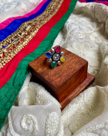 Rudhra - Multicolour Stone Ring
