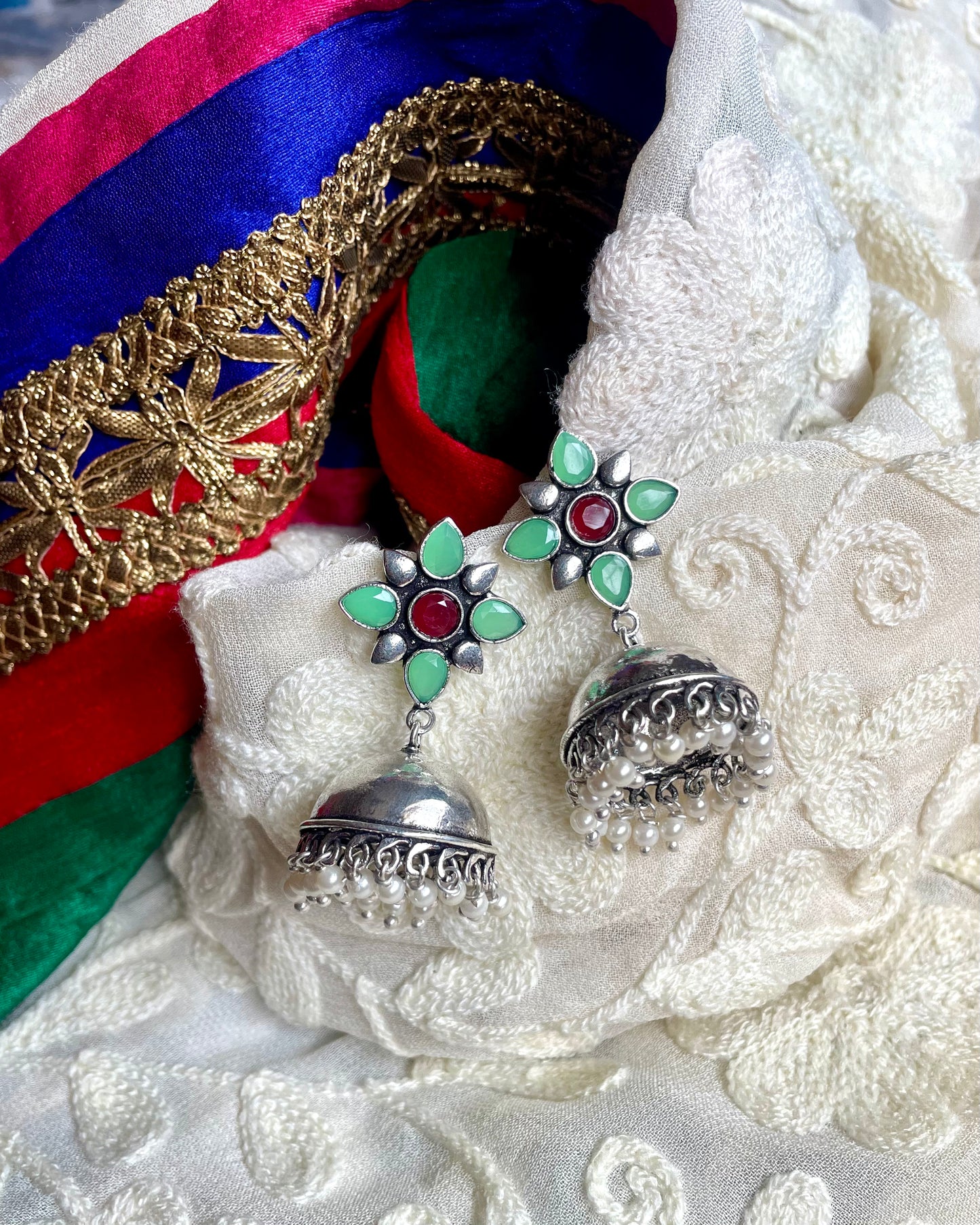 Sumukhi - Multicolour Stone Jhumkas