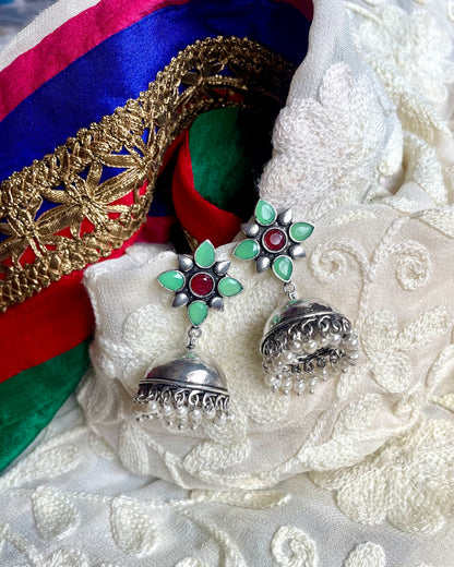 Sumukhi - Multicolour Stone Jhumkas