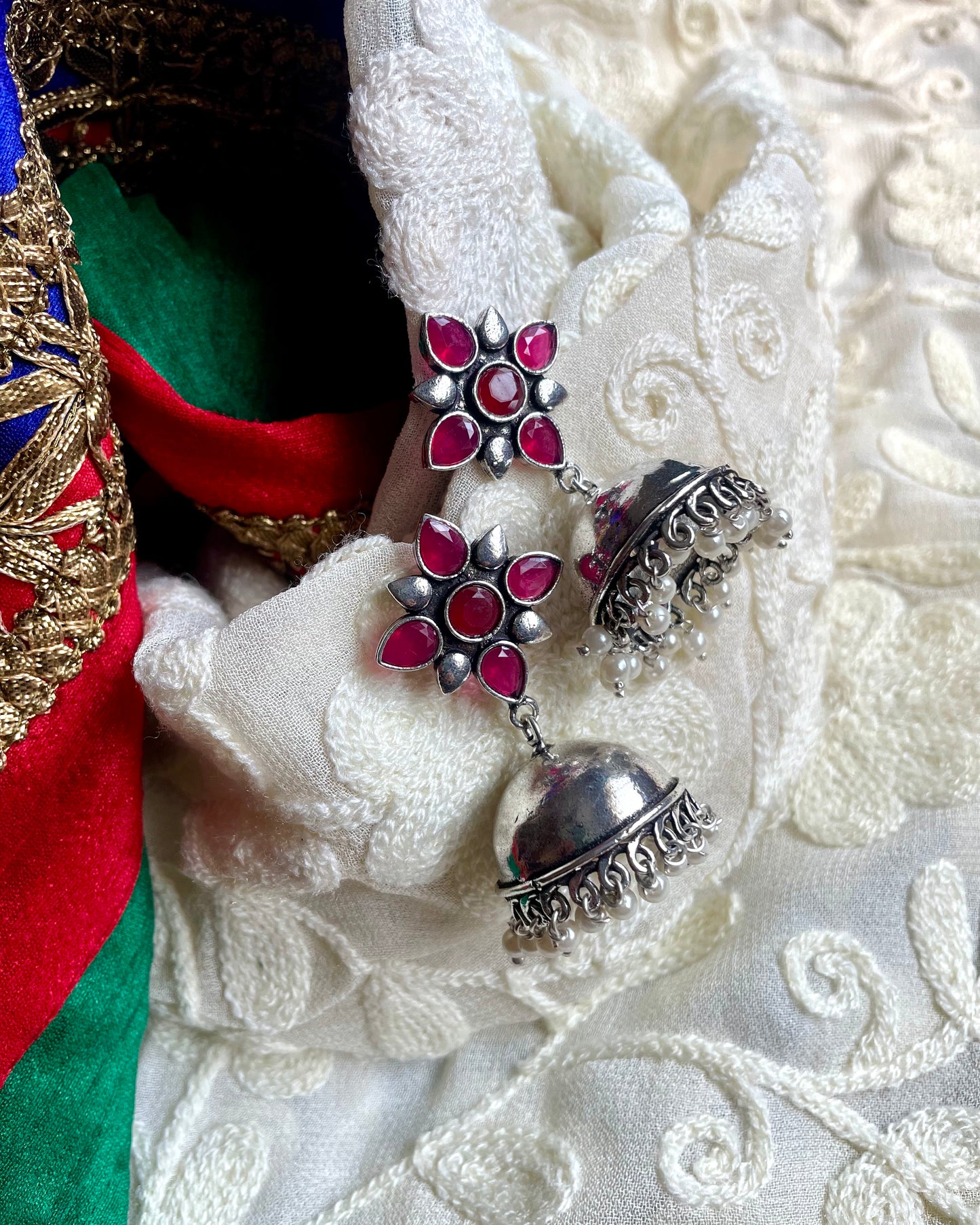 Sumukhi - Multicolour Stone Jhumkas