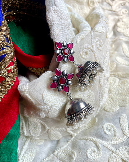 Sumukhi - Multicolour Stone Jhumkas